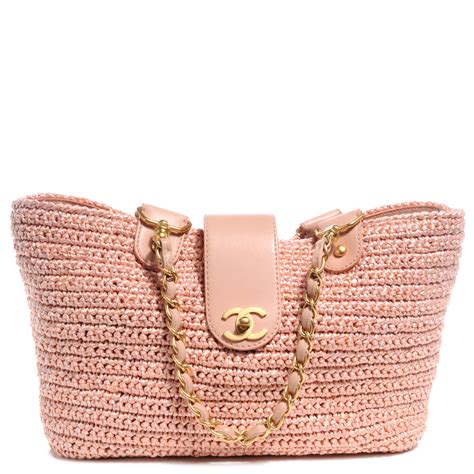 chanel straw beach bag|Chanel drawstring bag.